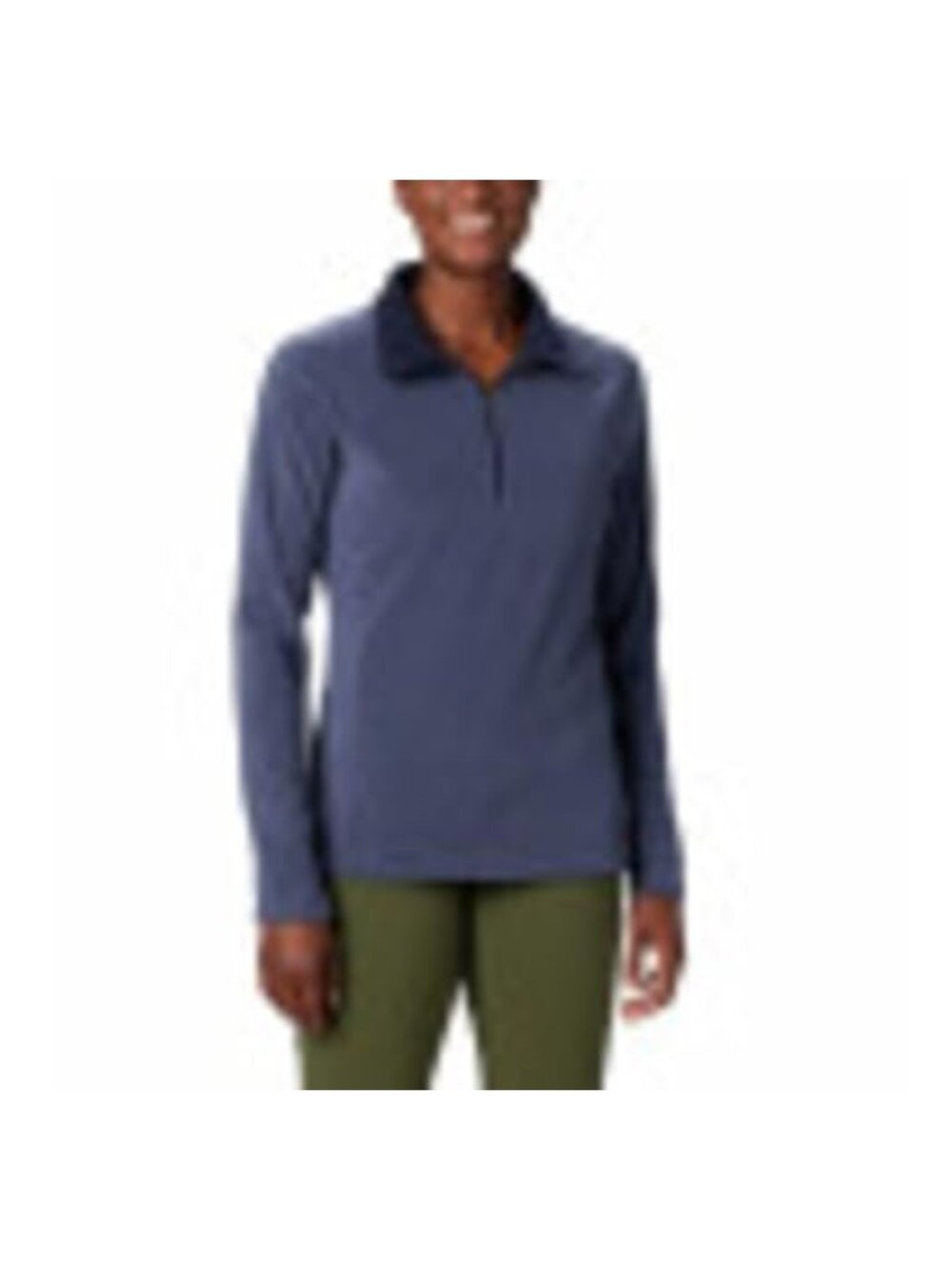 Womens Fleece Half Zip Pullover Soft Polyester Long Sleeve Outdoor Layer